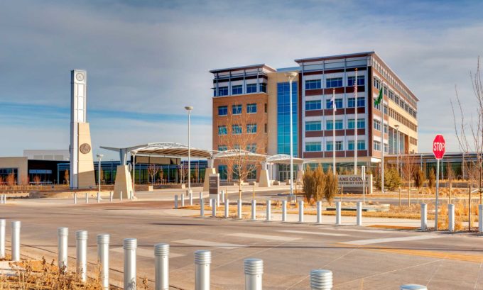 Adams County Government Center Exterior in Brighton Colorado