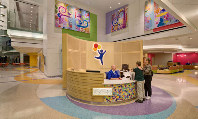 Healthcare Building Children's Hospital South Lobby Front Desk