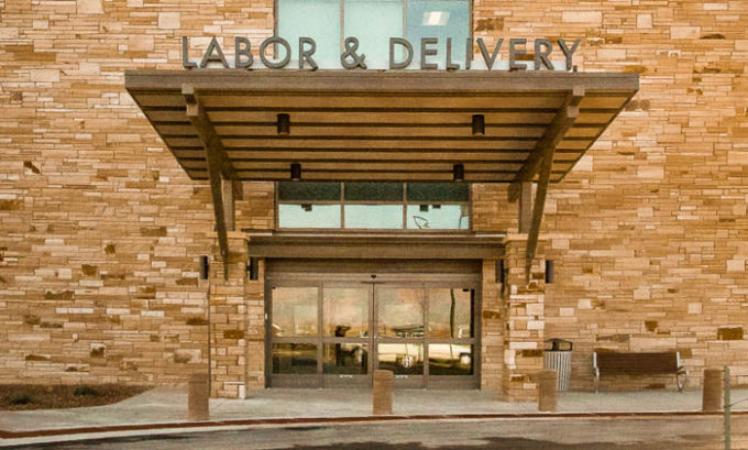 Healthcare Construction Community Hospital Exterior Labor and Delivery Entrance