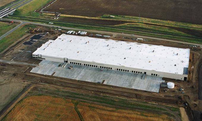 GM Parts Distribution Aerial View of Construction in Aurora, Colorado