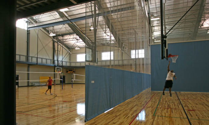 Parker Fieldhouse Basketball Court by Saunders Construction