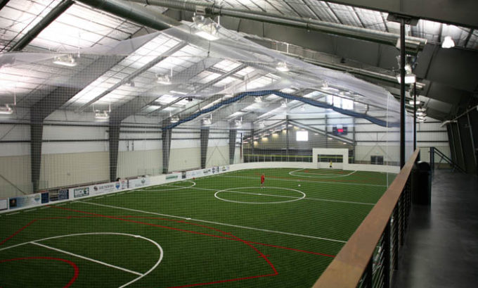 Parker Fieldhouse indoor soccer field by Saunders Construction