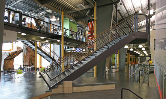 Parker Fieldhouse Stairs by Saunders Construction