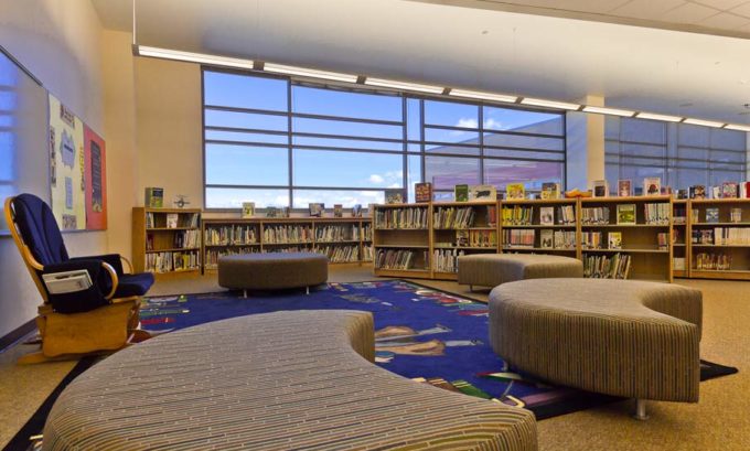 Rawlins Elementary Library built by Saunders Construction