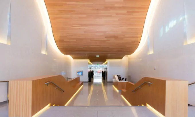 LEED Certified Triangle Building Lobby by Saunders