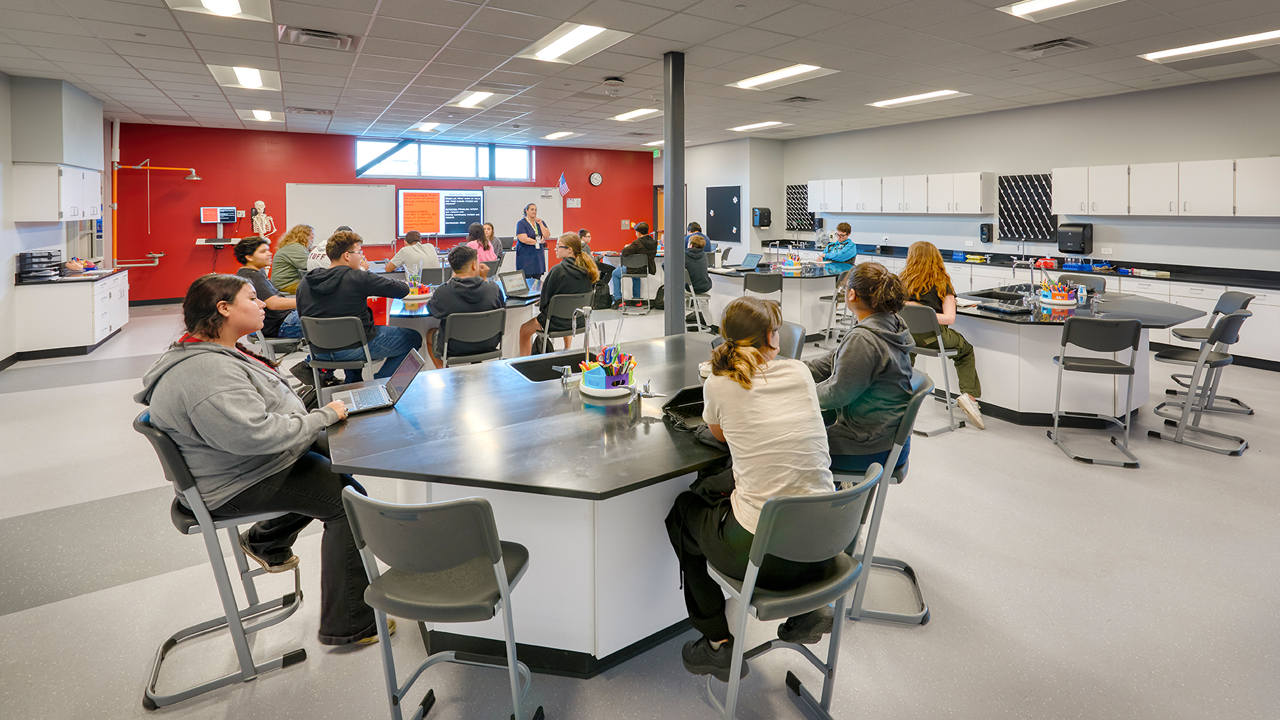 Brighton HS classroom with students learning