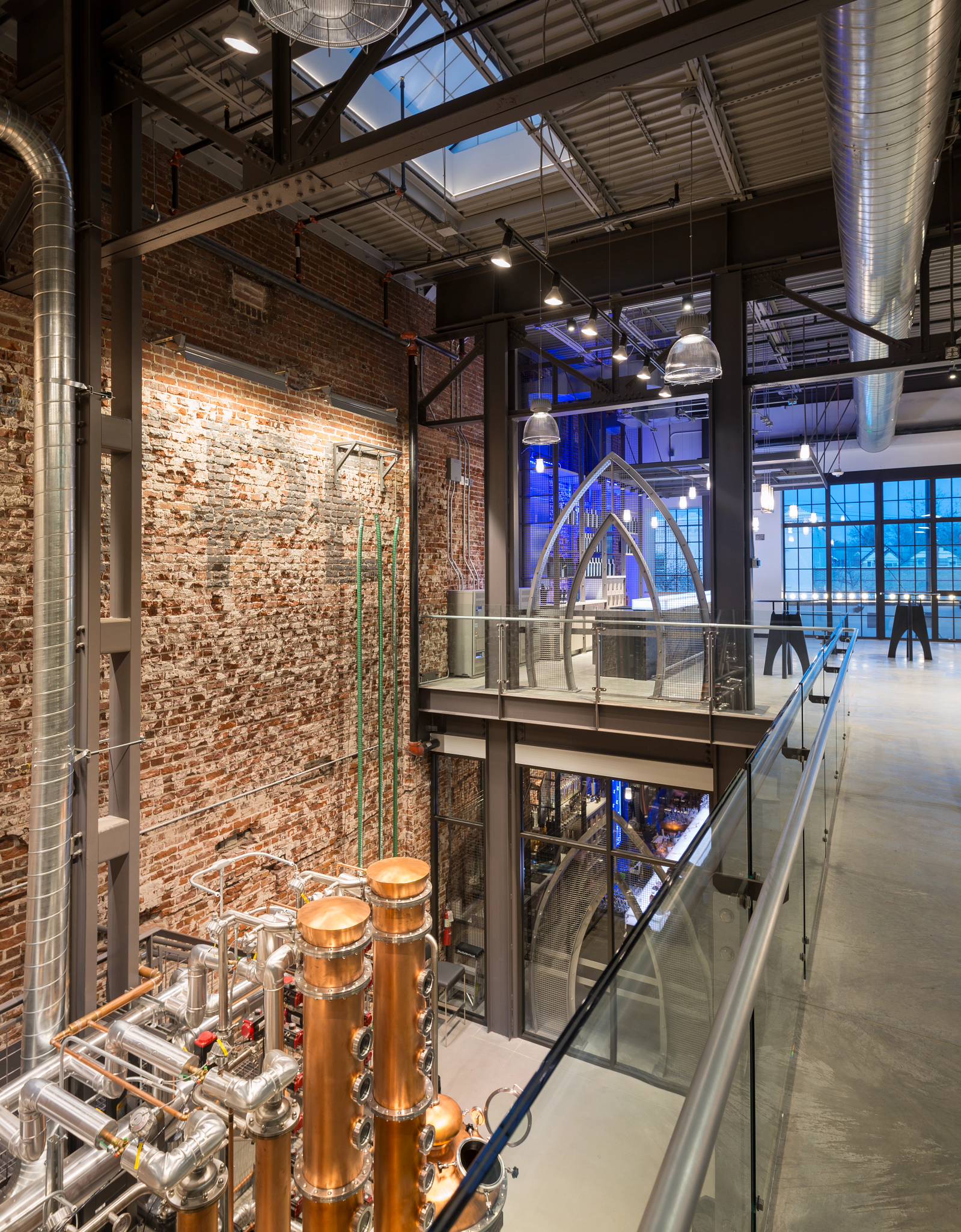alcohol distillation equipment at the Archetype Distillery